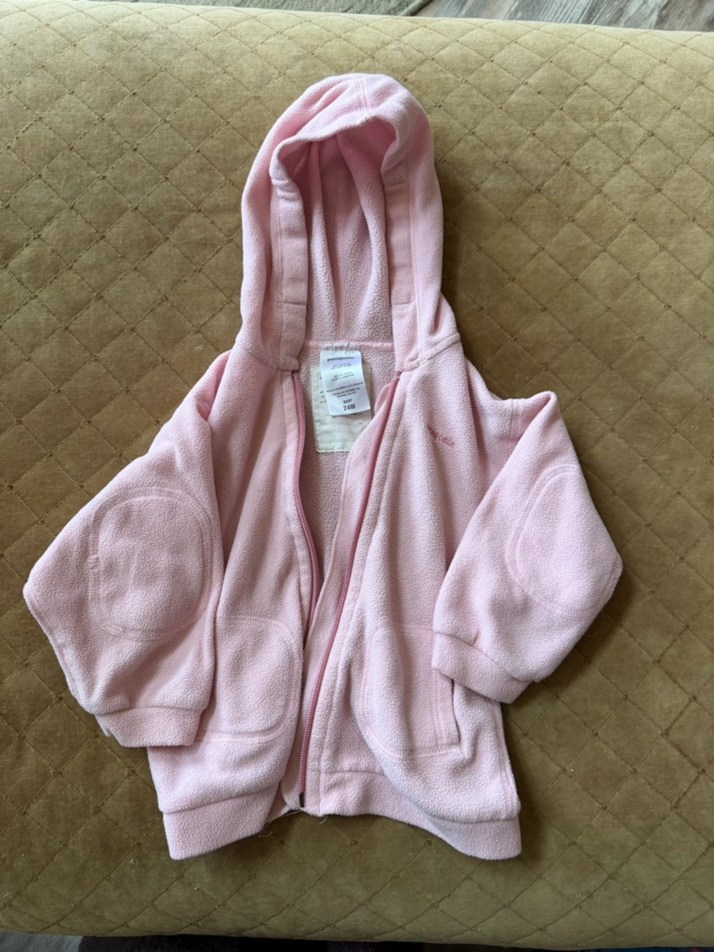 Patagonia Baby 24M Light Pink Hooded Fleece Jacket